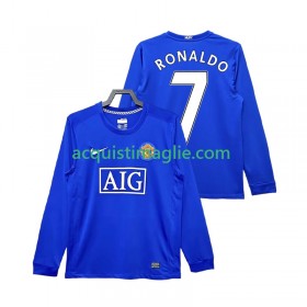 Divisa di Calcio Manchester United Cristiano Ronaldo 7 2008 2009 Retro Terza Manica Lunga
